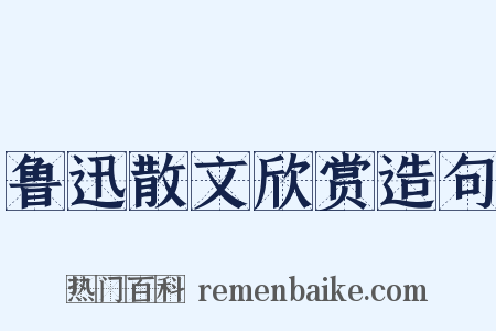 鲁迅散文欣赏造句是什么意思的图片